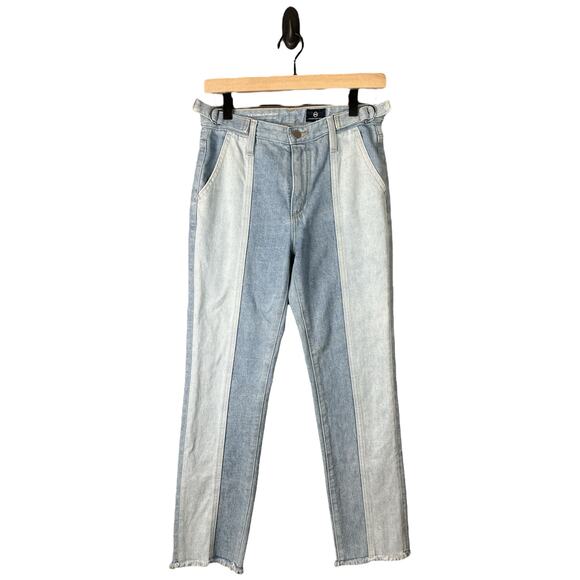 Adriano Goldschmied ‘Isabelle Paneled’ Hi Rise Light Wash Straight Crop Size 26 - Picture 1 of 8